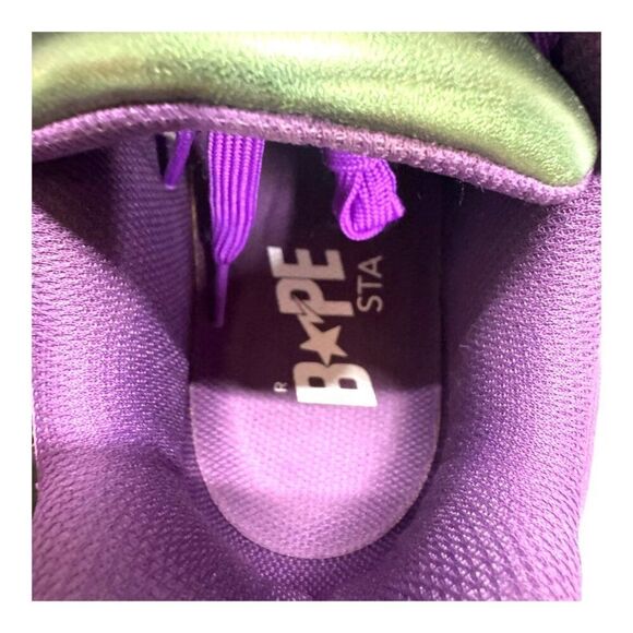 A Bathing Ape BAPE Roadsta Metallic Green Purple Size 9.5 1I20191006 Sta New Box - Picture 14 of 14